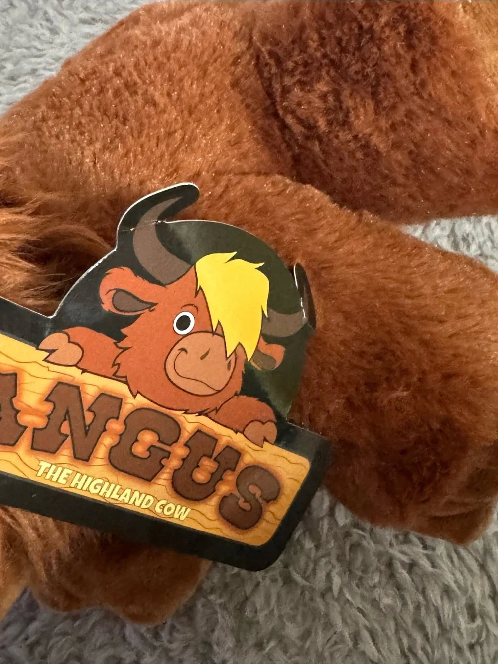 Toy Factory Angus Highland Cow Plush 9” Brown Stuffed Animal Soft Toy